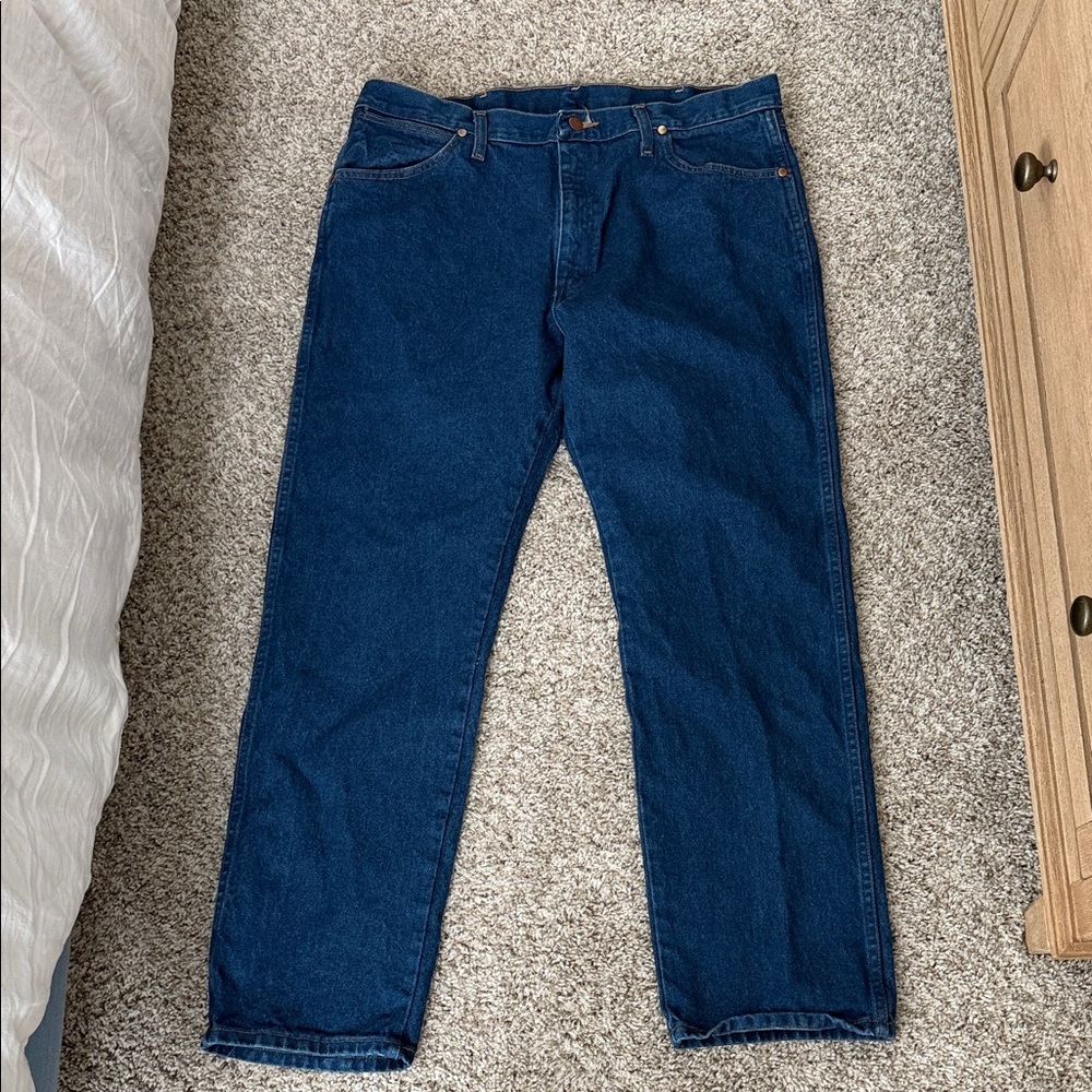 Men’s Wrangler Cowboy Cut Original Fit Jean- Prewashed Indigo (Size: 36x30)